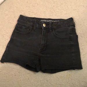 Black jean shorts